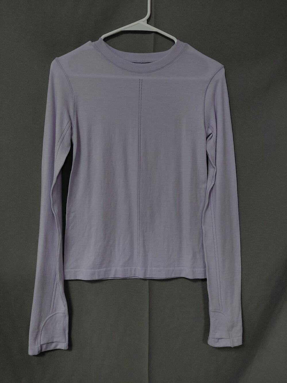 Athleta Purple Long Sleeve Crew Neck Activewear Top Women See Measurements